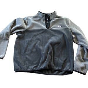 Lands’ End Mens Grey 1/4 Button Pullover Fleece Sweatshirt Size XL